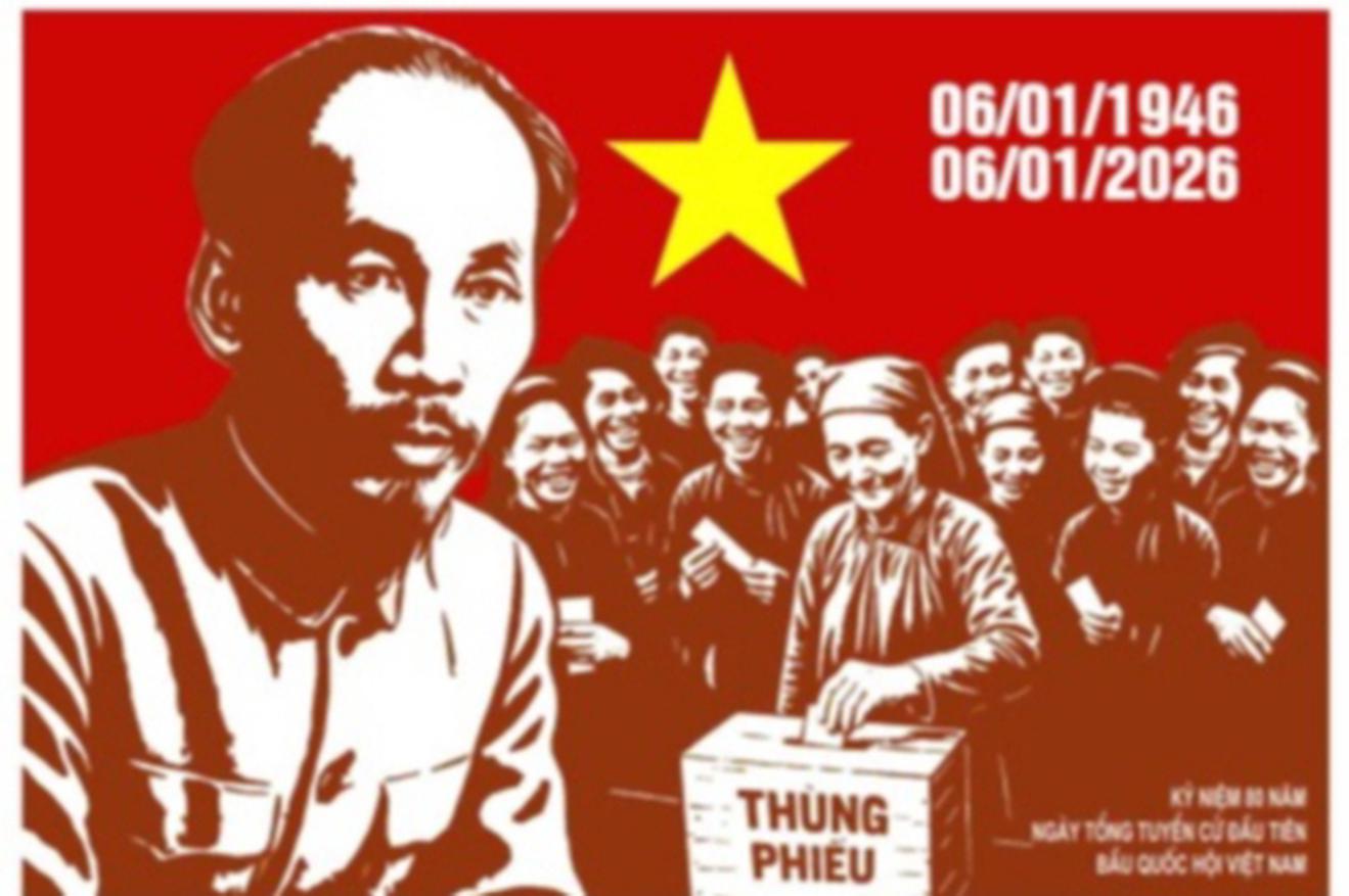 Bộ Văn hóa, Thể thao và Du lịch ban hành mẫu tranh cổ động để sử dụng chính thức trong các hoạt động tuyên truyền kỷ niệm 80 năm Ngày Tổng tuyển cử đầu tiên bầu Quốc hội Việt Nam (06/01/1946 - 06/01/2026)